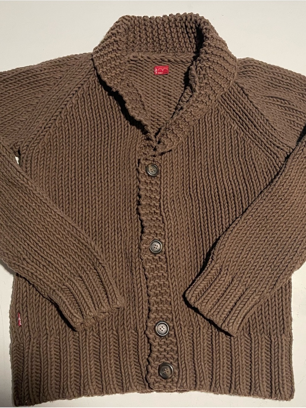 Vintage Levis Type 1 Chunky Knit Shawl Collar Cardigan | 2000s Heritage.
